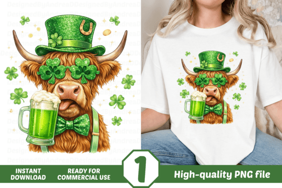 Celebrating St Patrick's Day with Highland Cow Shamrocks