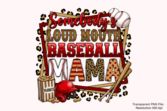 Somebody's Loud Mouth Baseball PNG for Creators