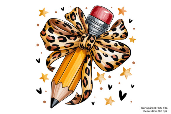 Teacher Pencil Pink Coquette Bow PNG Design Guide
